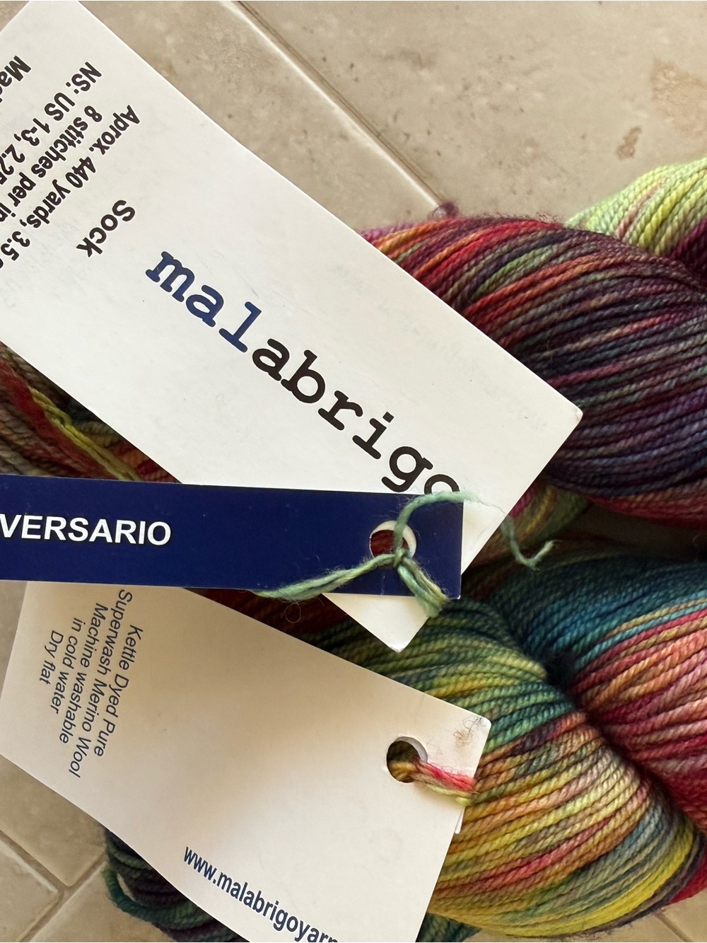 Malabrigo Multicolor Hand-Dyed Yarn - Vibrant Variegated Skein 005 Aniversario - Picture 2 of 5